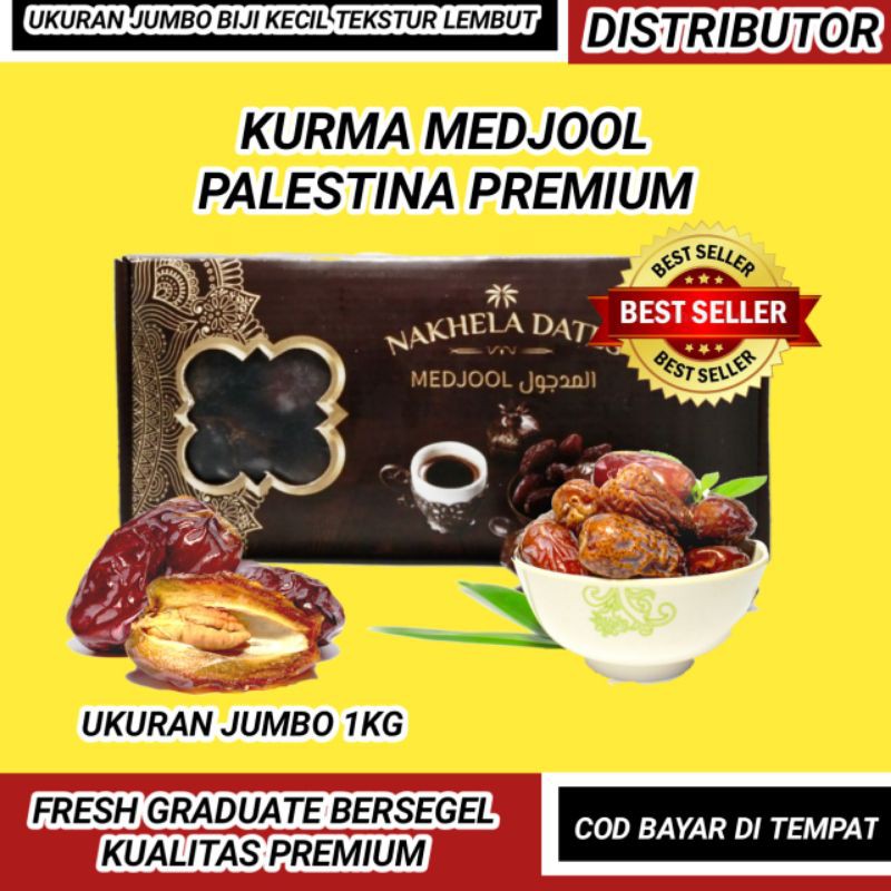 

Kurma MEDJOOL 1KG Original / Kurma BERKUALITAS ukuran Jumbo Besar Fresh