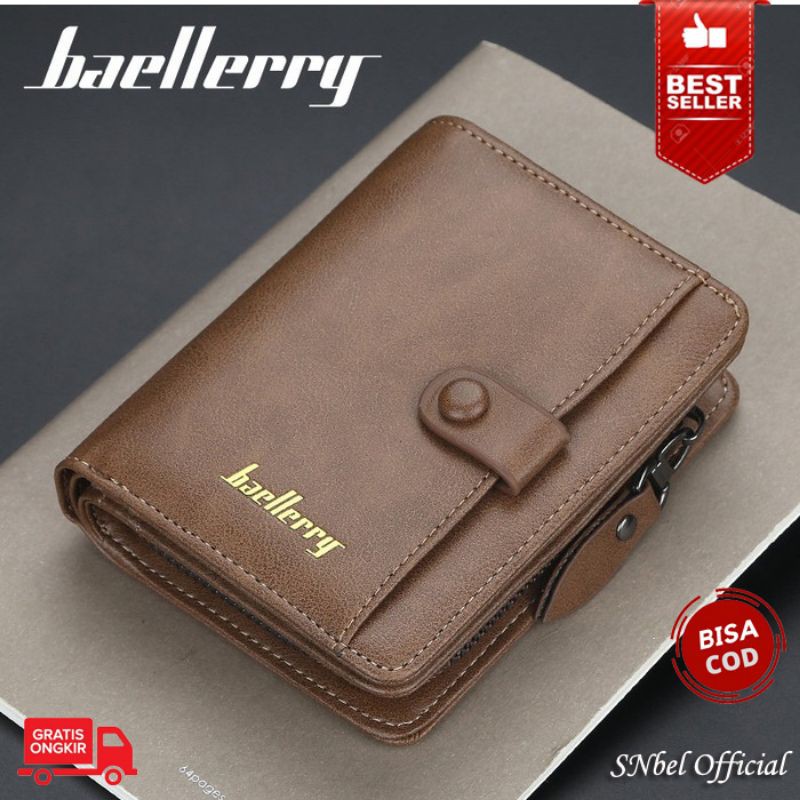 Dompet lipat dompet resleting kulit import pria wanita cowok cewek keren original murah D9153