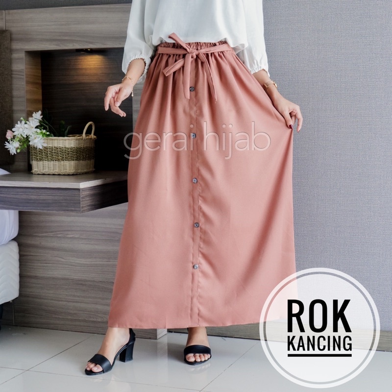 ROK KANCING BAWAHAN WANITA CRINKLE JUMBO PANJANG ADA TALI