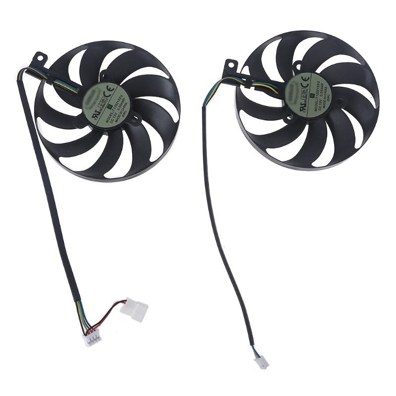 Bt 2PCS 88mm GTX1660 DUAL T129215Su 4Pin 12V 0.5A VGA Fan Kipas Pendingin Kartu Grafis