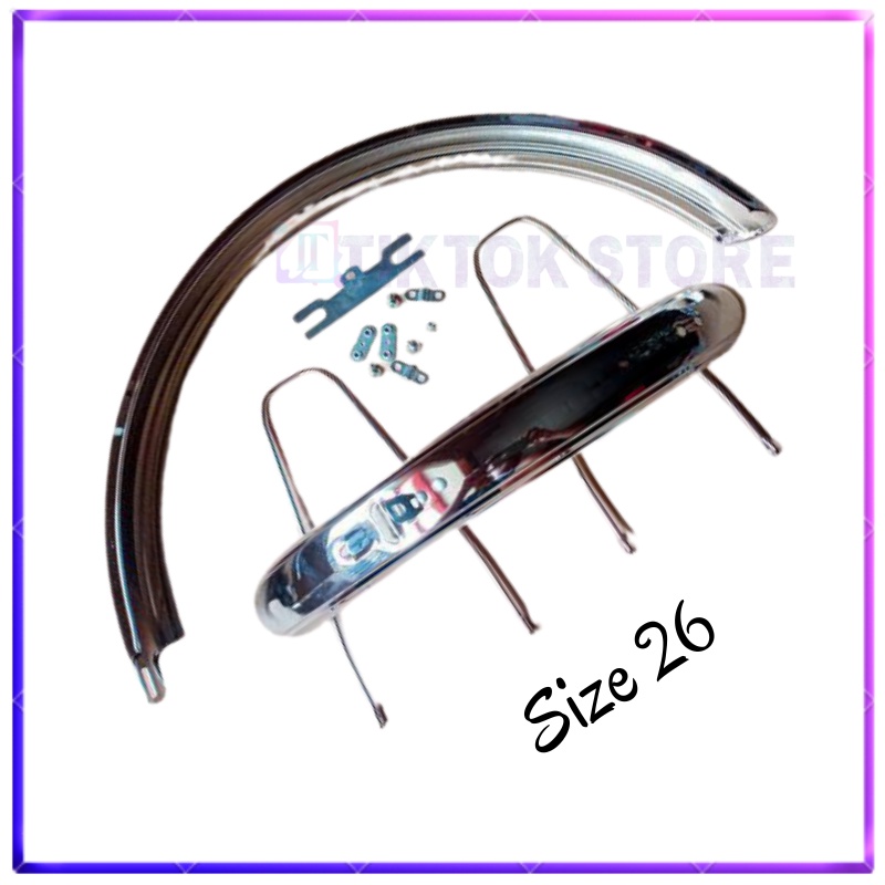 Spakbor / Fender / Mudguard Sepeda 26 Chrome Complete set / Spakbor Sepeda