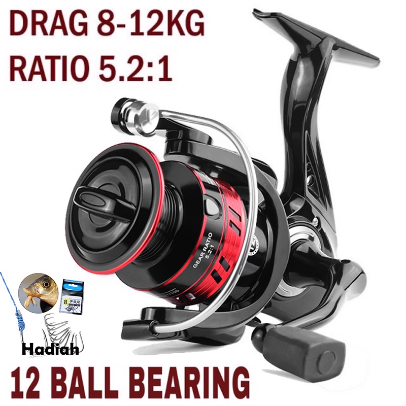 Spinning Fishing Reel  Max Drag 15kg EVA CNC Handle 1000 - 3000 Reel Pancing Metal Drag Besar Reel Pancing Metal Berkualitas Joran Pancing Fishing Wheel Fishing Gear Fishing line Senar Pancing Fishing Wheel Fishing Gear  Gulungan Kabel