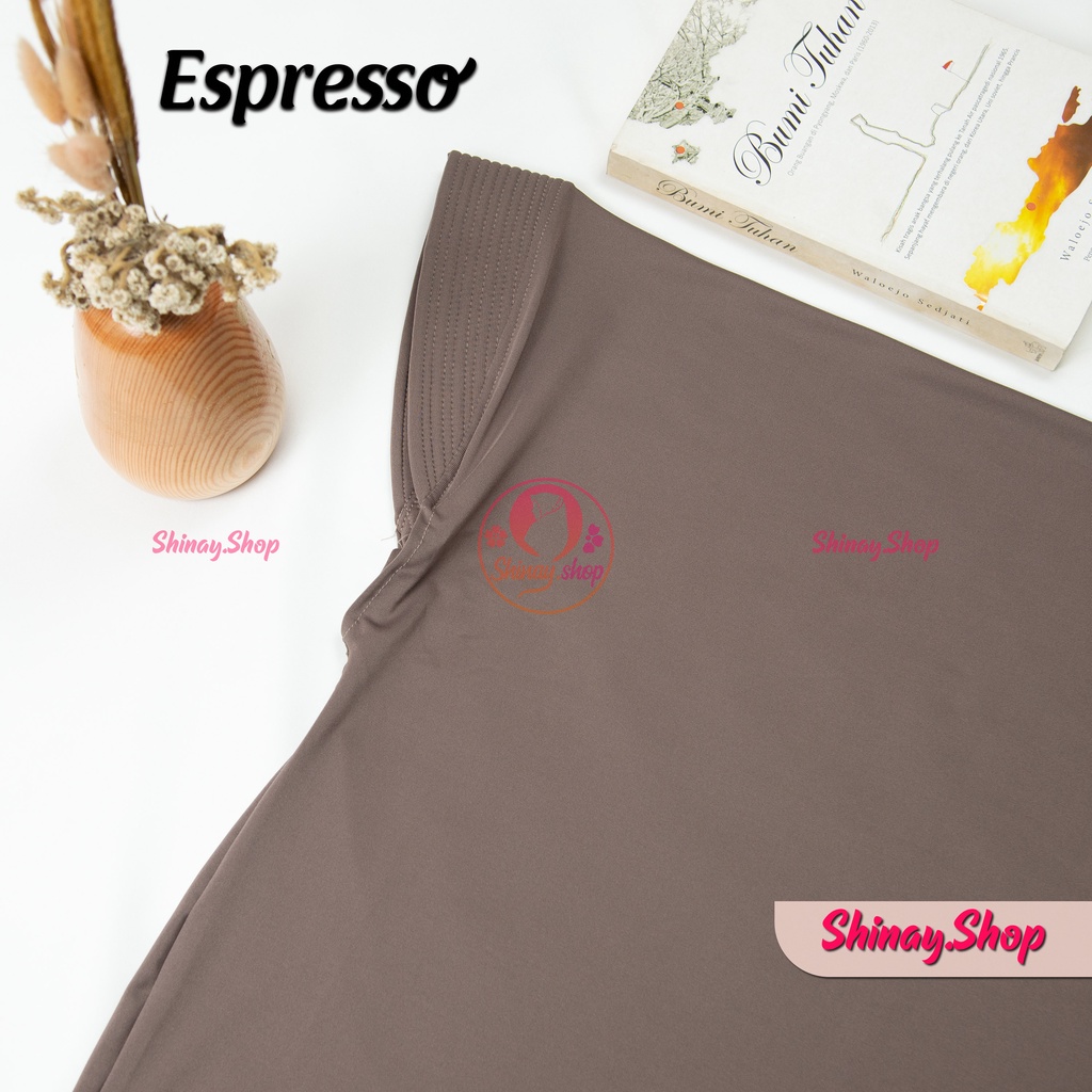 Hijab Bergo Jersy sport premium hijab olehraga voli ukuran S-Espresso