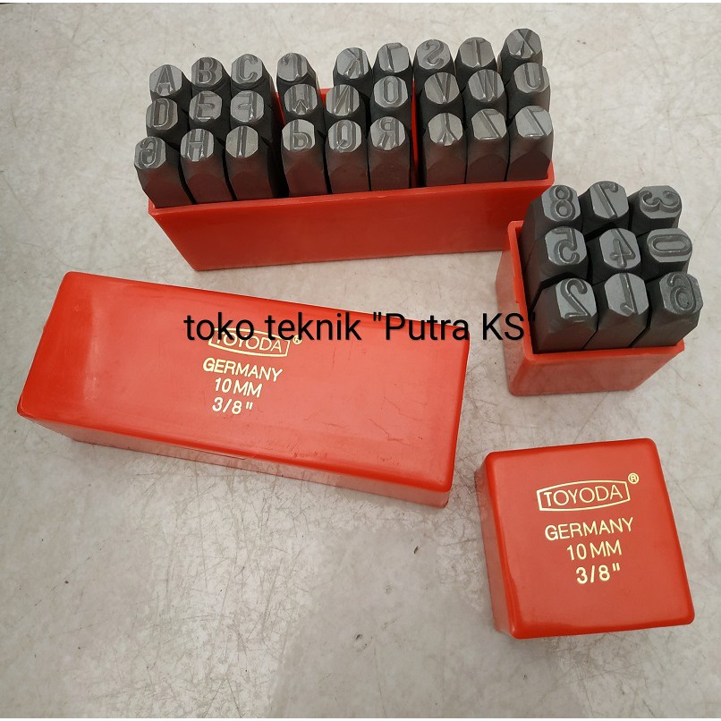 Paket set lengkap alat ketok angka dan ketok huruf ukuran 10mm