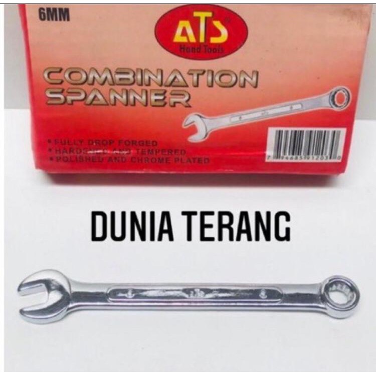 Kunci Ring Pas ATS 6 mm 7 mm 8 mm - Kunci Kombinasi 6mm 7mm 8mm - Combination Spanner