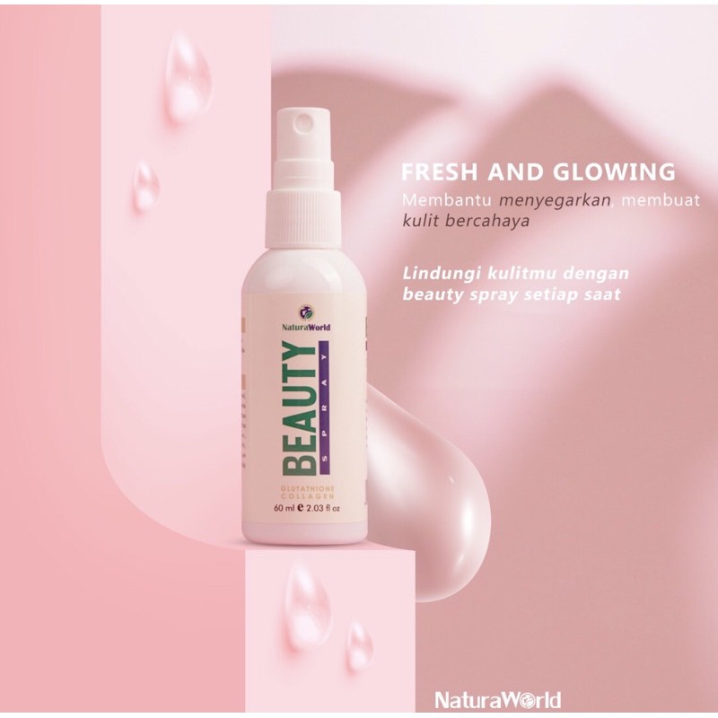 Serum Kecantikan Natura Beauty Spray Collagen, Glutathione, Vitamin C