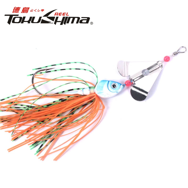 Umpan Pancing Spinner Bentuk Ikan 3D Bahan Karet Berat 13g / 14cm 5 Warna