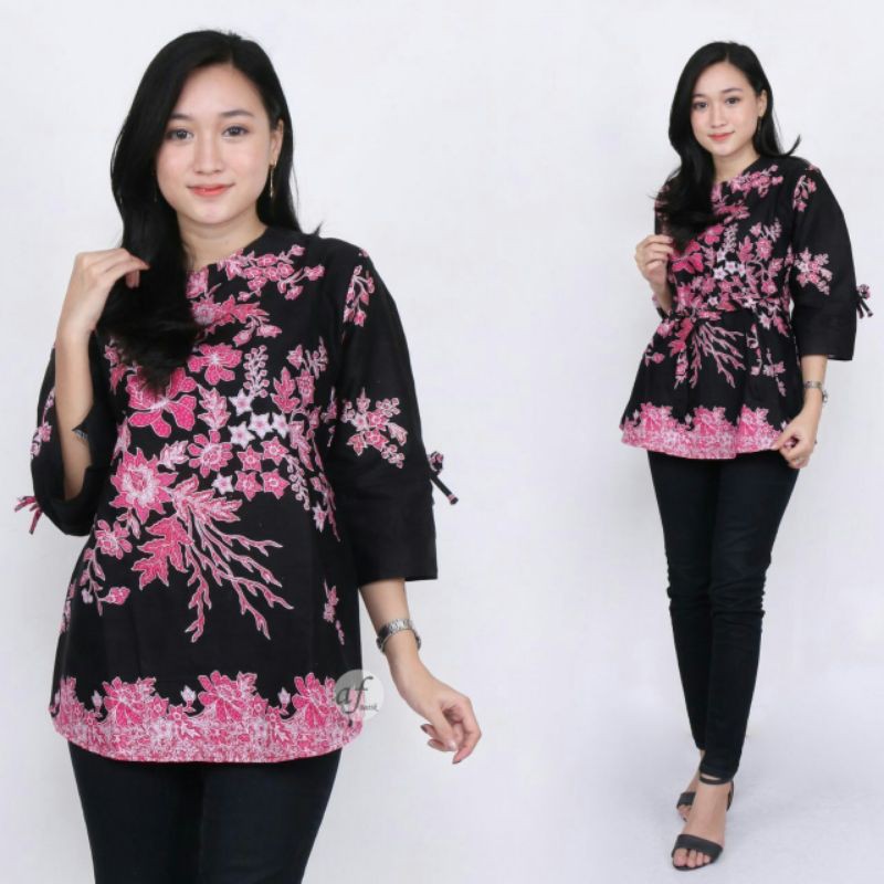 Maura Couple - Sania Ruffle Batik Couple  ori Ndoro Jowi DNT Garanasi Termurah Shopee