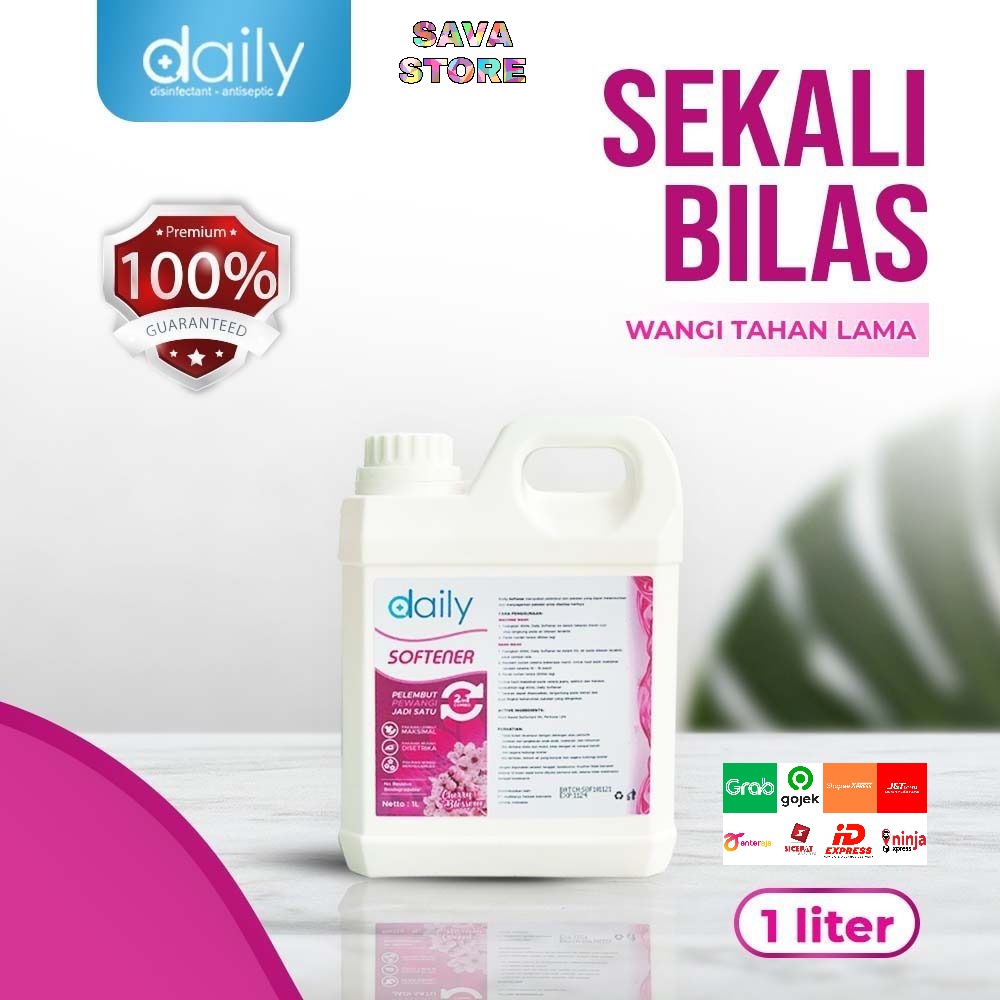 SOFTENER 2IN1 PEWANGI DAN PELEMBUT PAKAIAN 1 LITER - DAILY SOFTENER HARUM GLAMOROUS PURPLE WANGI CHERRY BLOSSOM