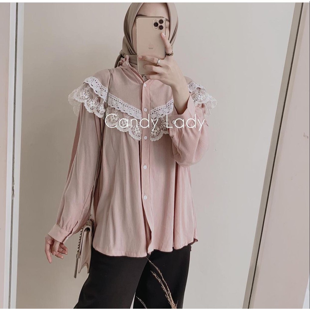 1KG MUAT 5PCS | ALANTA LACE RENDA PREMIUM SHIRT TOP HITS OOTD SELEBGRAM FASHION GROSIR MURAH WANITA