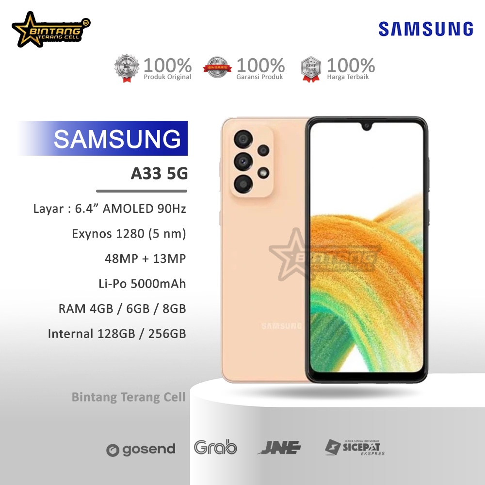 Handphone Samsung A33 5G NFC exynos Ram 8/256GB--8/128GB -6/128GB Garansi Resmi
