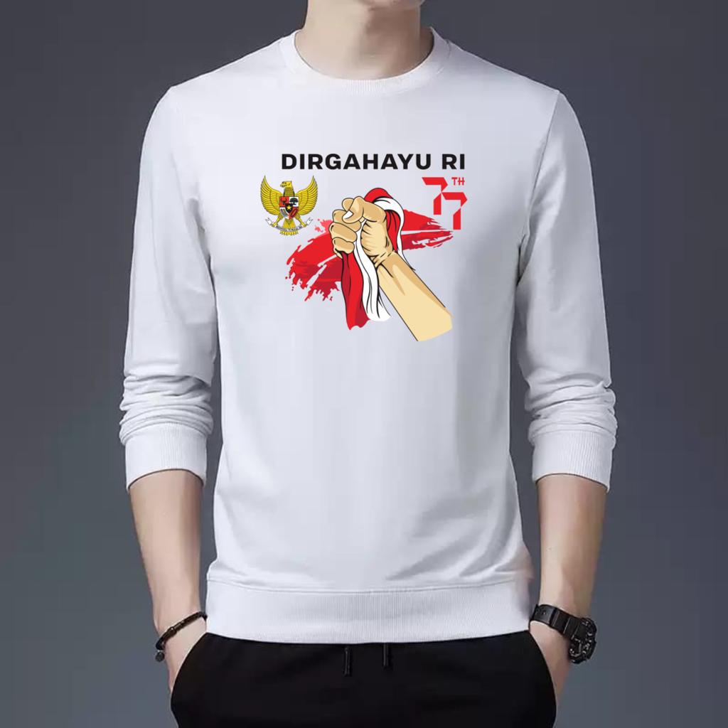 DIRGAHAYU RI   -    baju  agustusan - sweater   hut ri  77   - COD