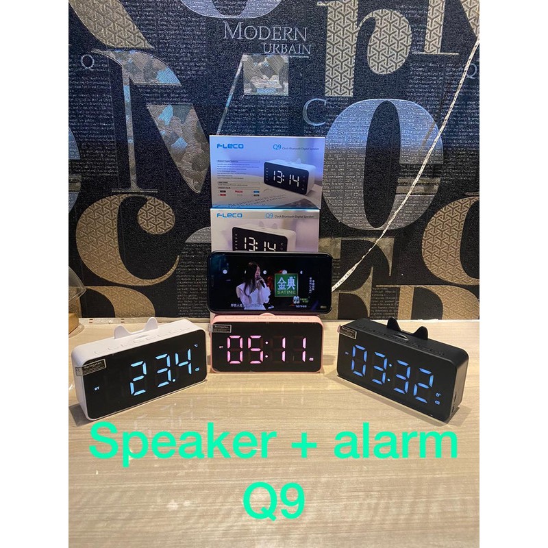 Fleco Speaker Jam Digital Alarm Portable Wireless Bluetooth Q9 Q 9