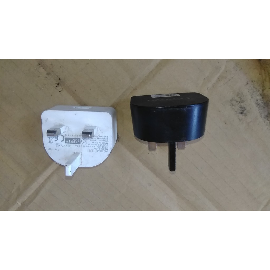BEKAS ORI ASLI BATOK SAJA KEPALA CHARGER  lenovo c-p64 UK  Adapter 5V 1a For Tablet Computer