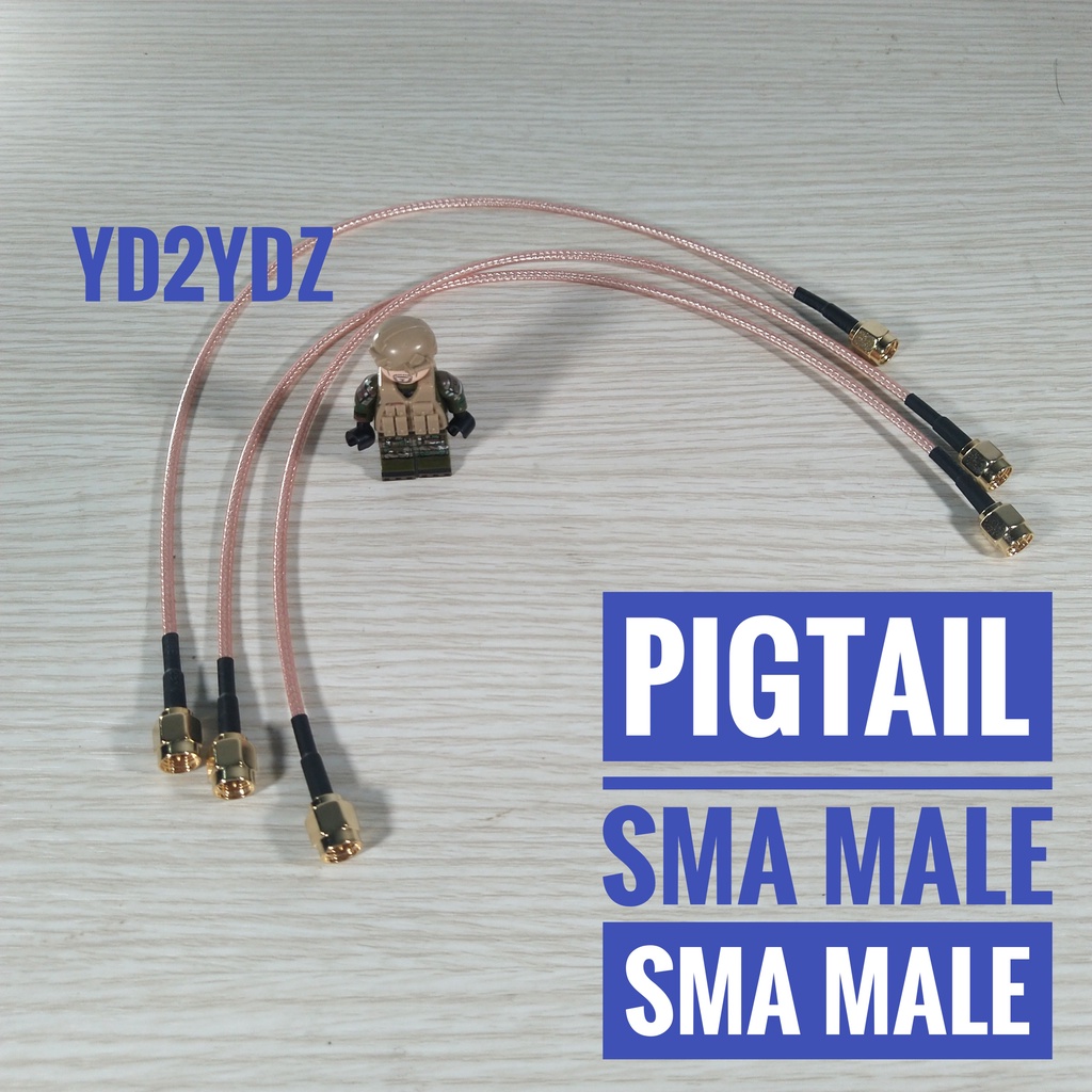 pigtail sma male to sma male double 30cm kabel extension rg316 lurus jumper rg-316 i connector konektor wifi mifi modem sambungan ht antenna nanovna vna rg-316 analyzer coaxial coax antena luar nanovna