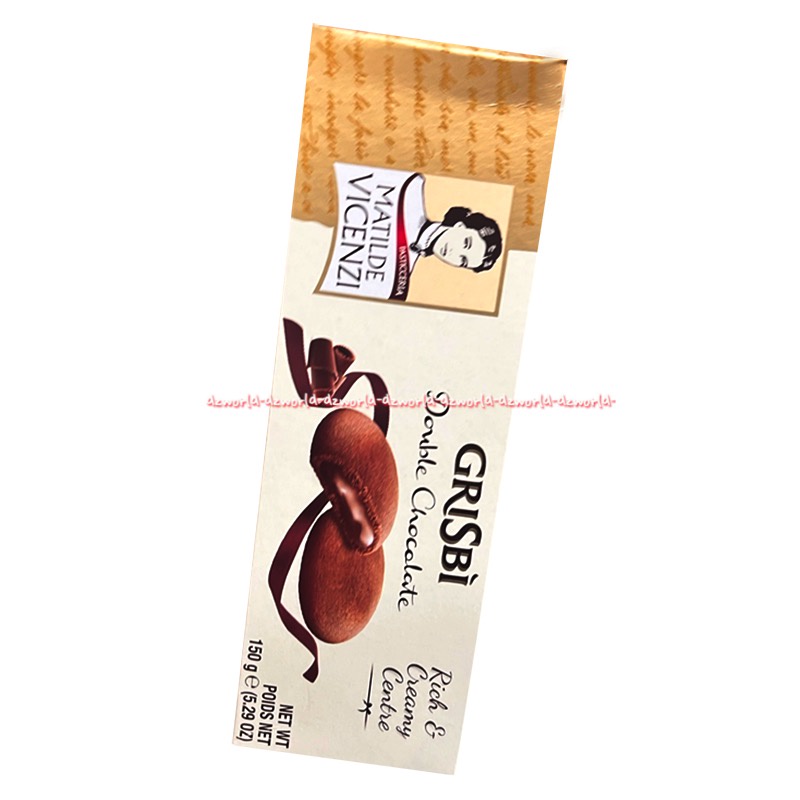 Grisbi Double Chocolate 150gr Rich Creamy Centre Matilde Vicenzi Made In Italy Biscuits Gribsi Coklat isi Krim Cokelat Biskuit Krim Biscuit