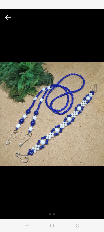 Set Konektor Masker Navy Putih Lucu