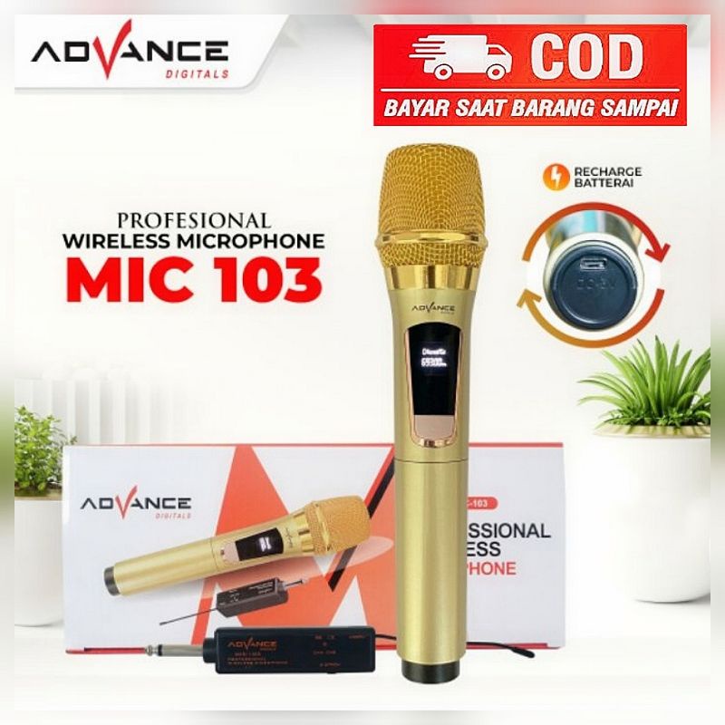 ✅COD MIC WIRELESS /MIK WERLES /MIC KARAOKE TANPA KABEL ADVANCE GOLD