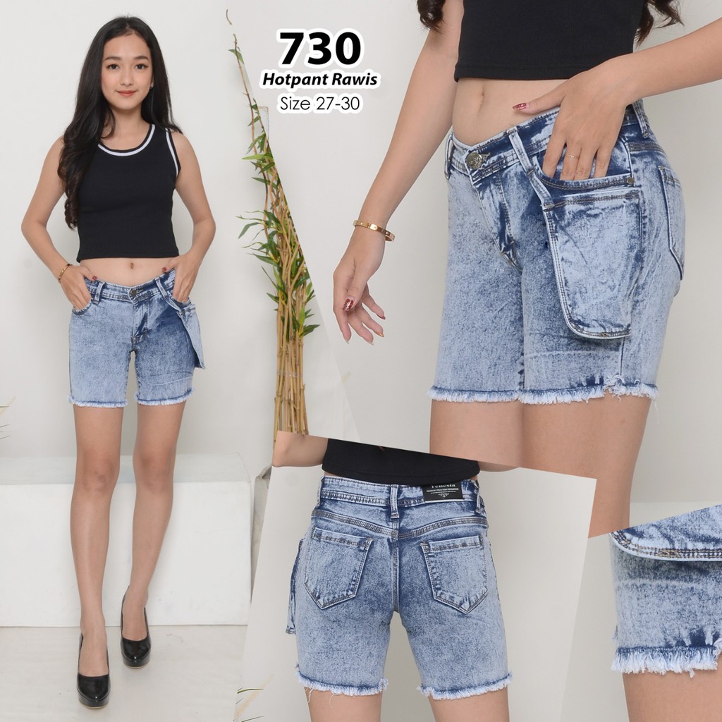 ( Bisa COD ) MC girl Hot Pant Rawis Wanita / Celana Pendek Rawis Jeans / Hotpants Jeans