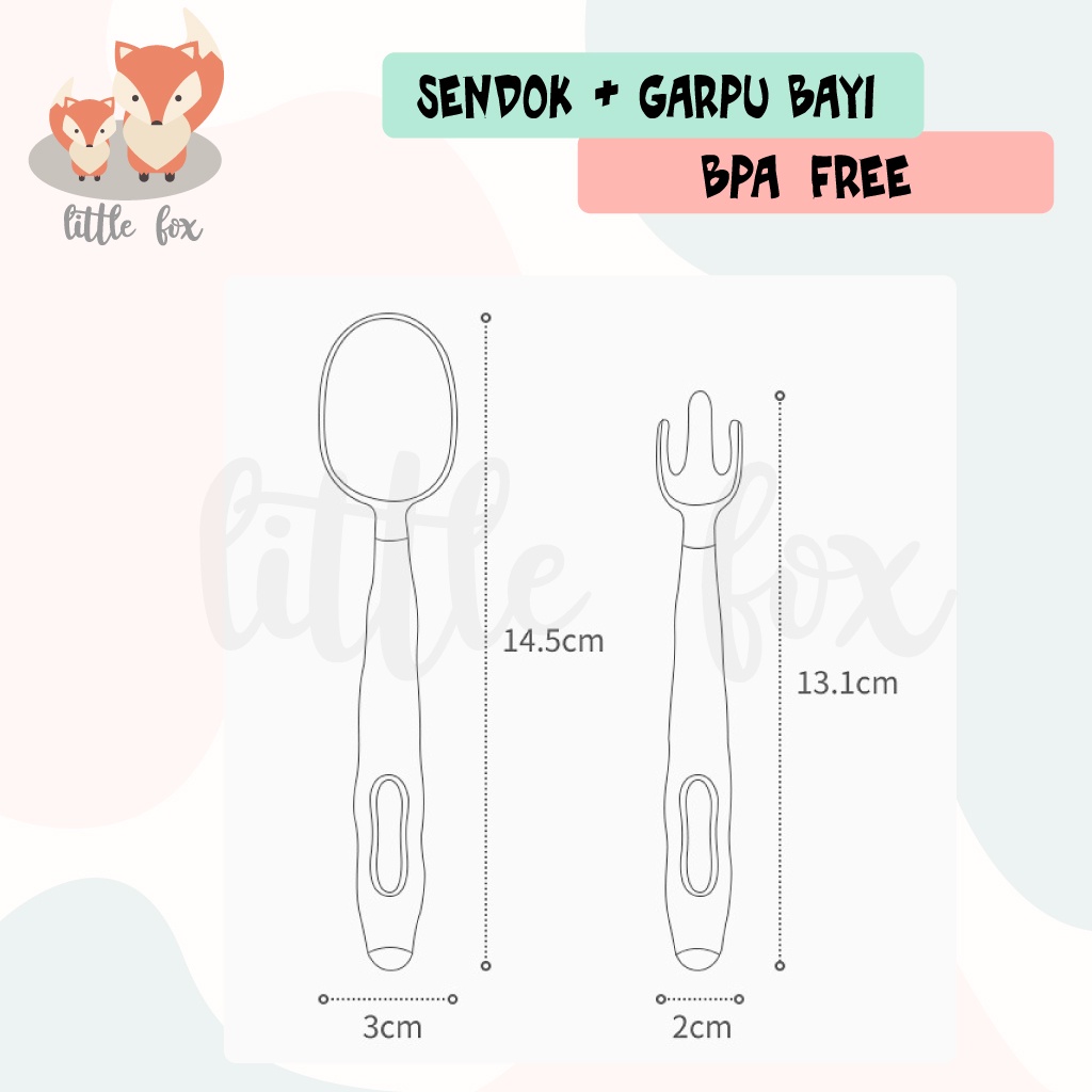 Set Alat Makan Bayi / Sendok Garpu Anak Bengkok Latihan Belajar Makan