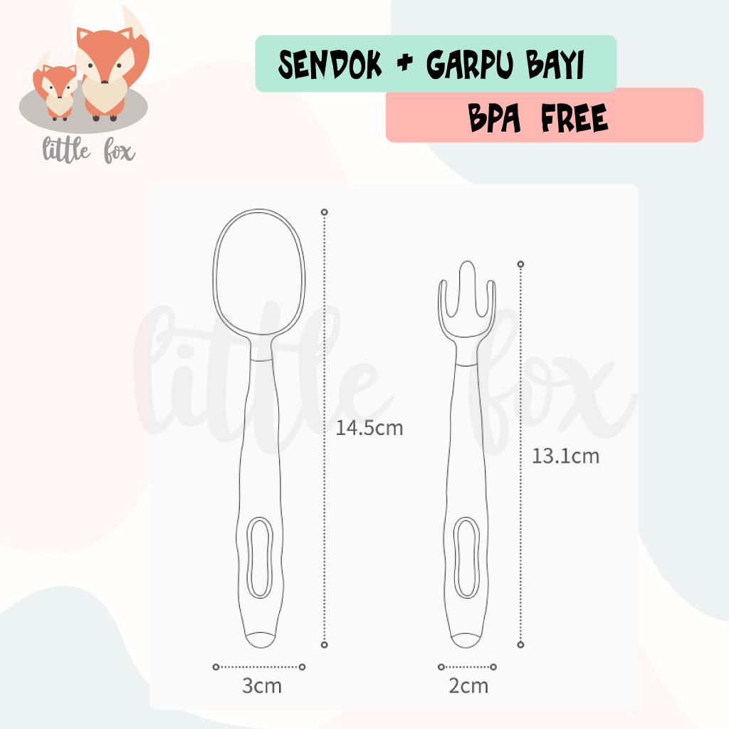 [ IMPORT] Set Alat Makan Bayi / Sendok Garpu Anak Bengkok Latihan Belajar Makan