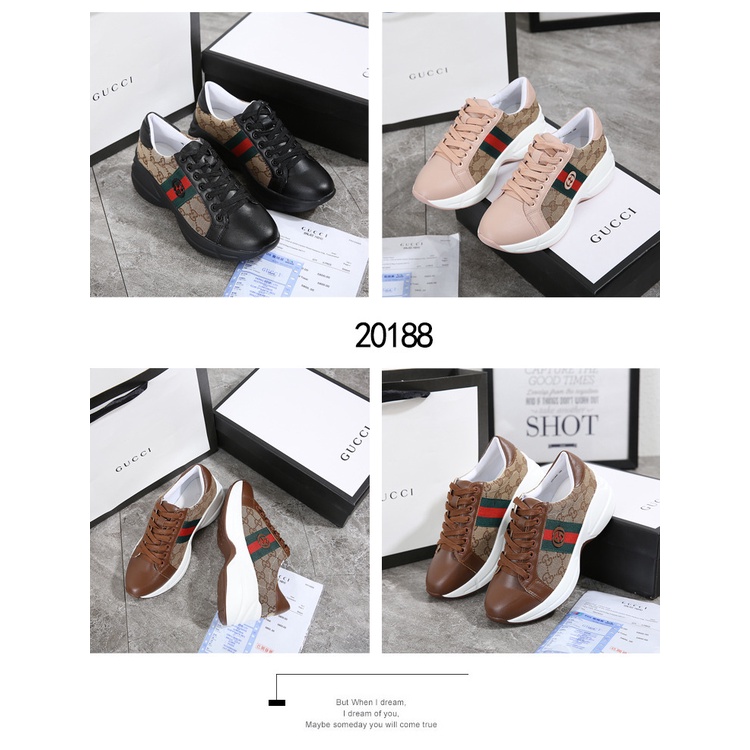 GG Canvas and Leather Rhyton Sneakers #20188 (Baru)