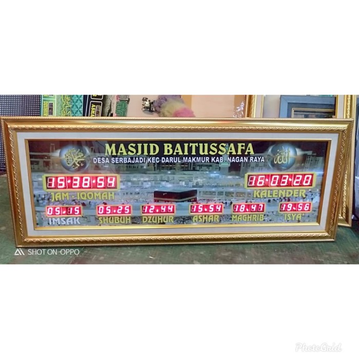 JAM MASJID DIGITAL JAM ADZAN JADWAL SHOLAT CUSTOM NAMA MASJID 40 x 100 cm