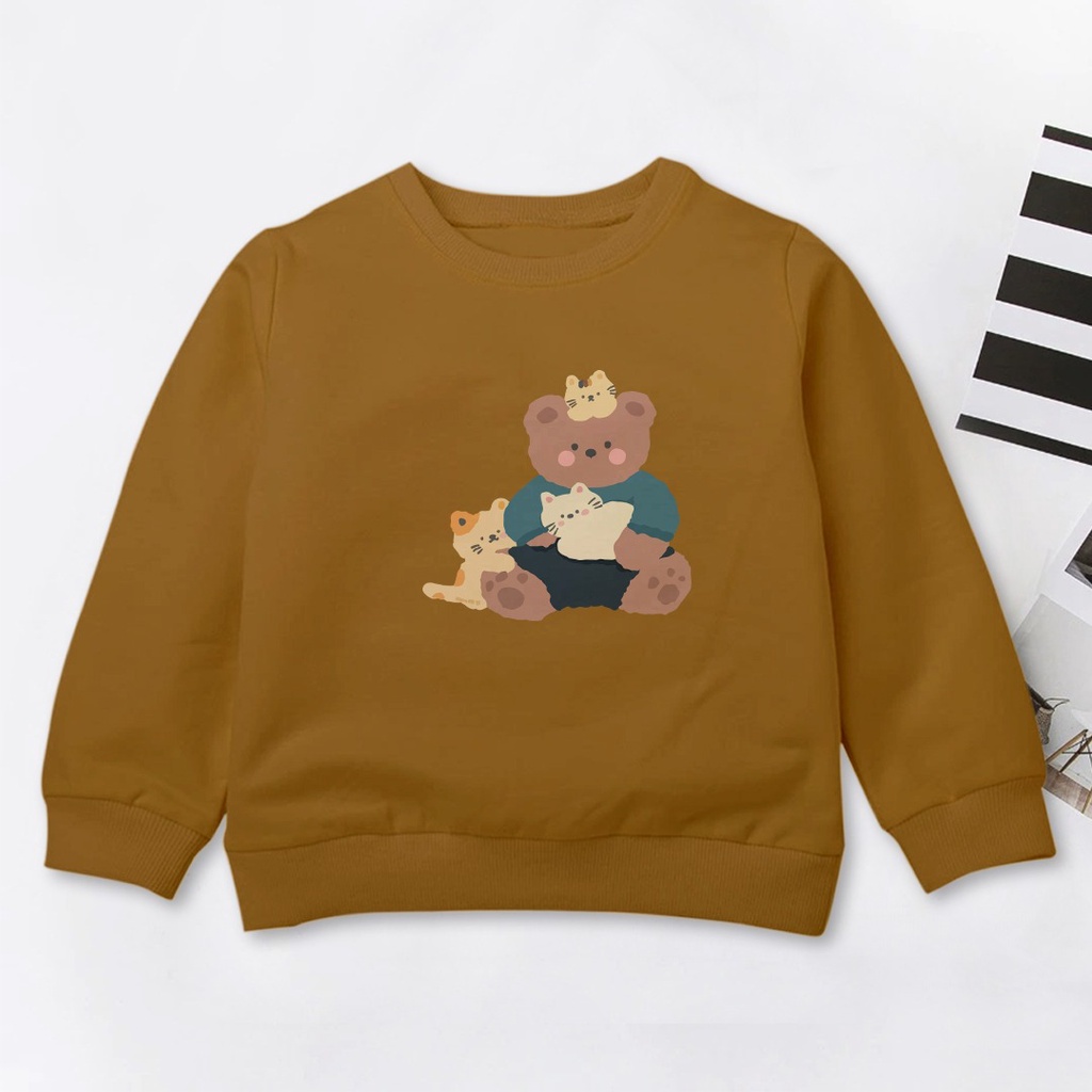 SWEATER HOODIE ANAK PEREMPUAN LABECACA / CREWNECK ANAK PEREMPUAN LUCU FLEECE TEBAL HALUS TERBARU'