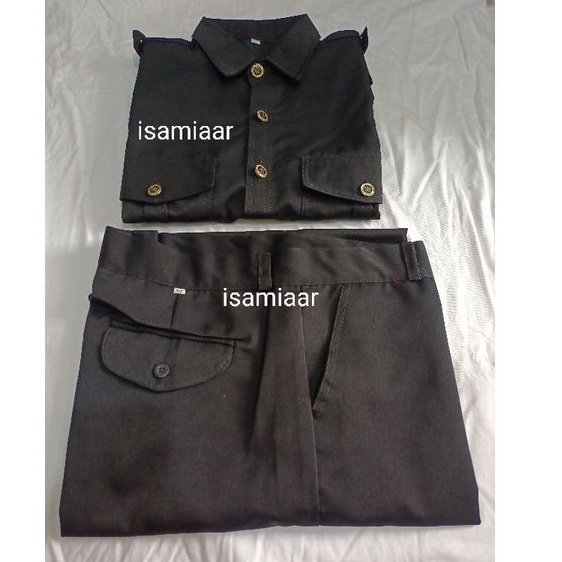 SERAGAM SAFARI PENDEK/HITAM/NAVY/BIRU