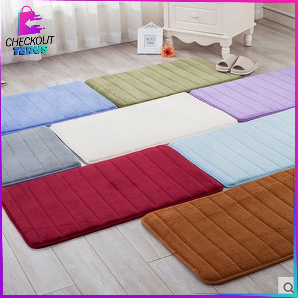 CT C398 Keset Kaki Anti Slip (40x120cm) Keset Kamar Mandi Anti Slip Memory Foam Keset Warna Polos Murah