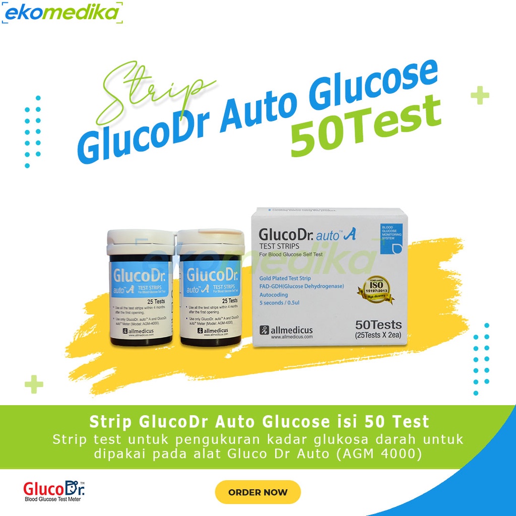 Jual Strip GlucoDr Auto AGM 4000 Strip Gula Darah Gluco dr Auto Kode 71 isi 50 test strip Code