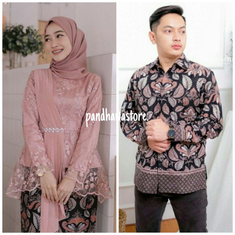 Kebaya modern wisuda tunangan lamaran couple murah remaja seragam seragaman sarimbit allsize jumbo kebaya brokat kebaya brukat//0Maura Couple - Sania Ruffle Batik Couple Ori Ndoro Jowi DNT Garansi Termurah Shopee - MOTE DUSTY