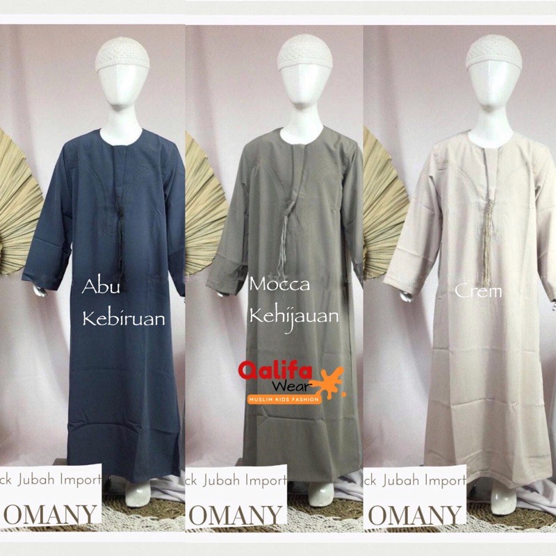 Jubah Anak Laki ikaf Omany lengan panjang IMPORT SAUDI gamis anak