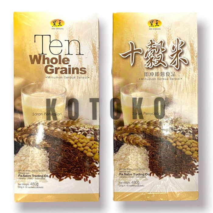 

HEI HWANG TEN WHOLE GRAINS / MINUMAN SERBUK SEREAL 480GR