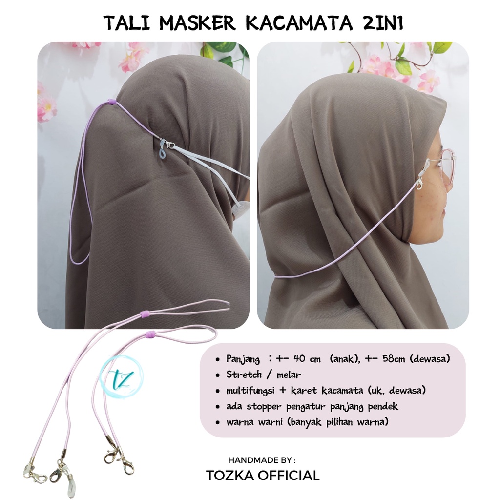 Tali masker &amp; kacamata I Konektor masker polos anak &amp; dewasa