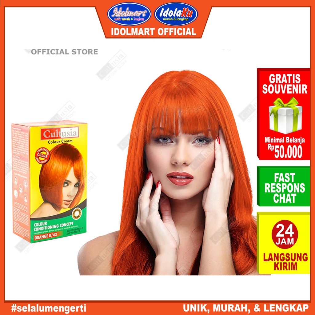 IDOLAKU Pewarna rambut Cultusia Hair Color Orange 0/43 30 ML