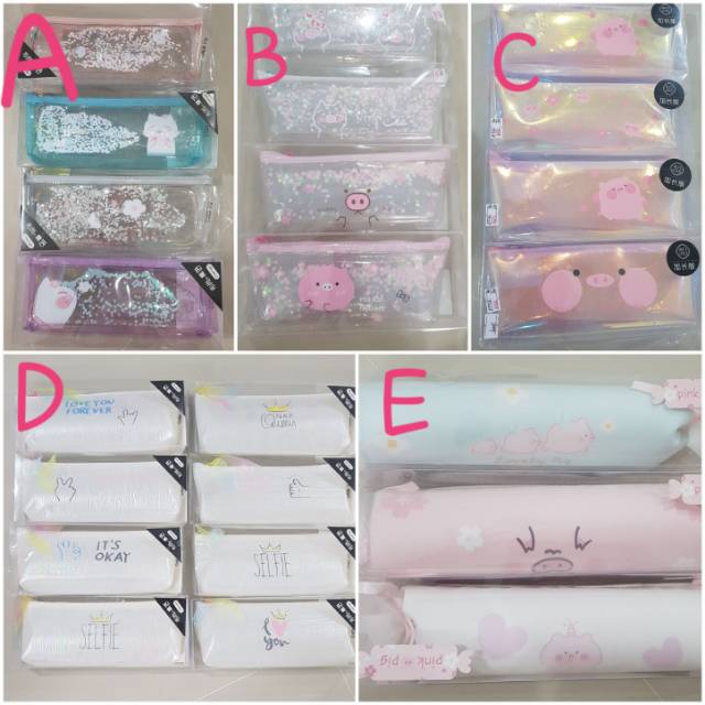 

!!Baru !! Kotak Pensil Plastik Transparant model cutee