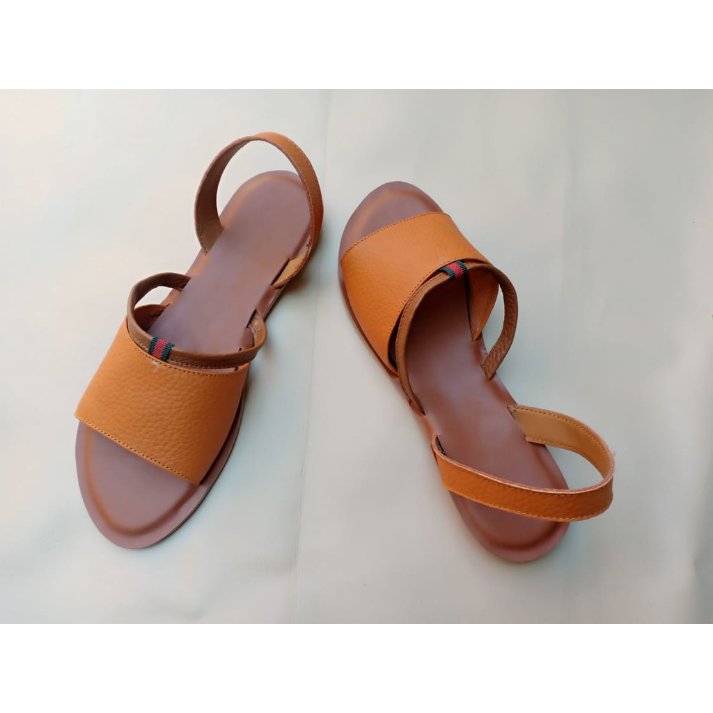 Sandal teplek wanita kulit asli