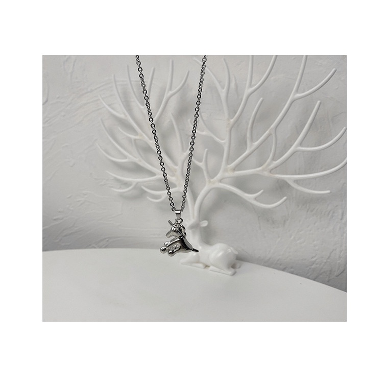 Retro titanium steel unicorn liontin kalung untuk pria dan wanita yang sama gaya in niche desain swe