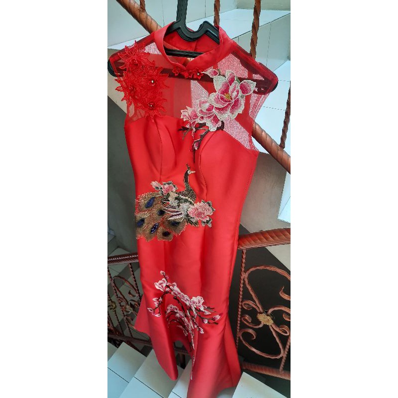 dress sangjit - qipao - ceremony teapai - cheongsam dress preloved