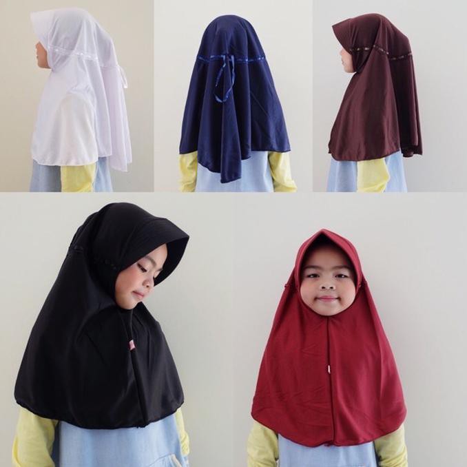 Jilbab instan anak jilbab sekolah jilbab kaos anak serut SD-SMP