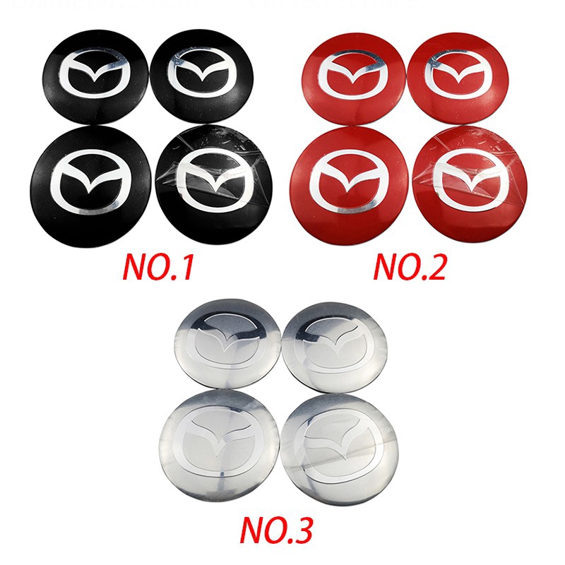 4pcs Stiker Emblem Badge Night Knight 56mm Untuk Tengah Hub Velg Mobil Ms Mazda Speed