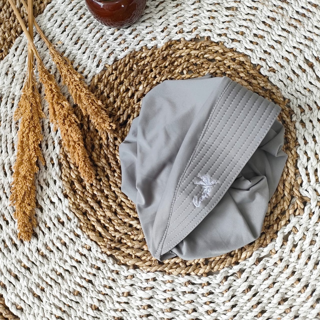 Jilbab Sport Murah Hijab Olahraga Bergo Jersey Instant Premium || Hijab volly-GREY