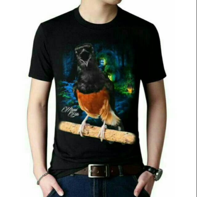 Kaos Distro Kaos Cowok Keren Gambar Burung Murai Batu M Shopee