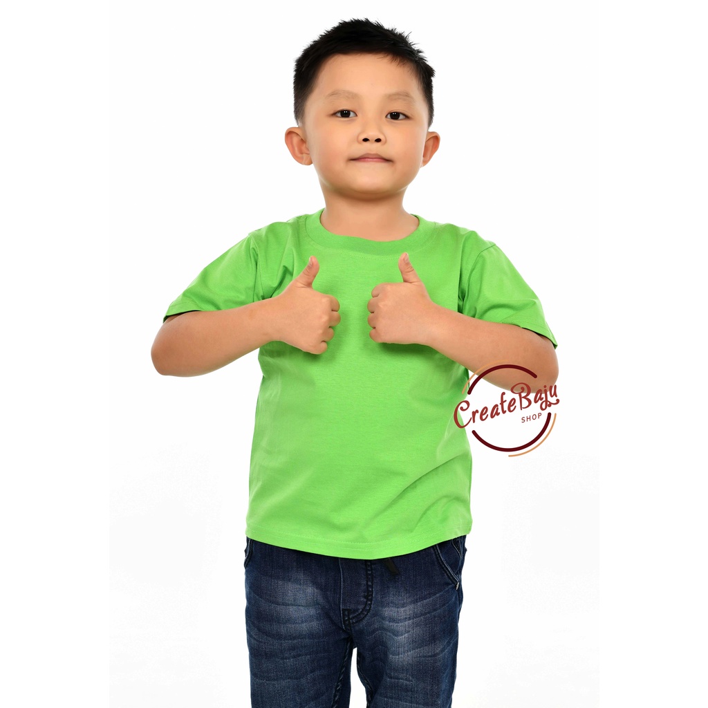 KAOS ANAK POLOS MURAH 1-7 TAHUN HIJAU STABILO BAJU ATASAN ANAK LAKI POLOS BAHAN KATUN LENGAN PENDEK