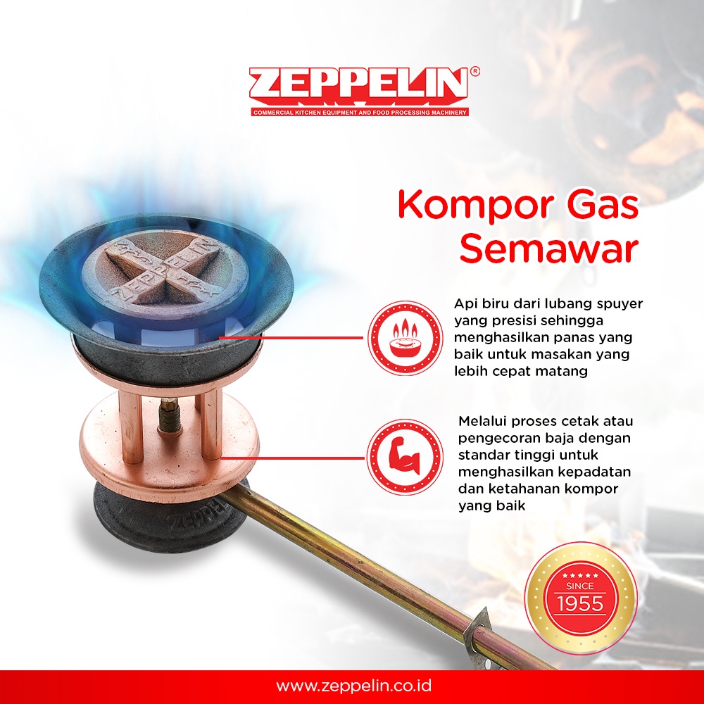 Kompor MAWAR Zeppelin- Kompor Gas Semawar - Joss - high Pressure-Api Merata