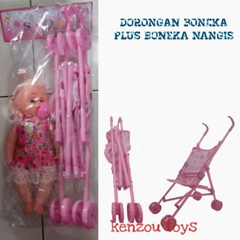 mainan dorongan plus boneka
