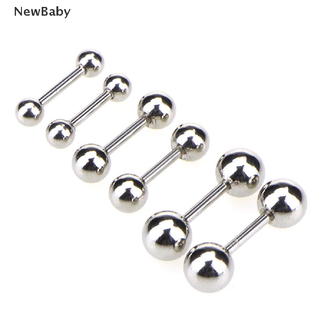 Anting Tindik Tulang Rawan Telinga Desain Barbell Bahan Stainless Steel Untuk Bayi