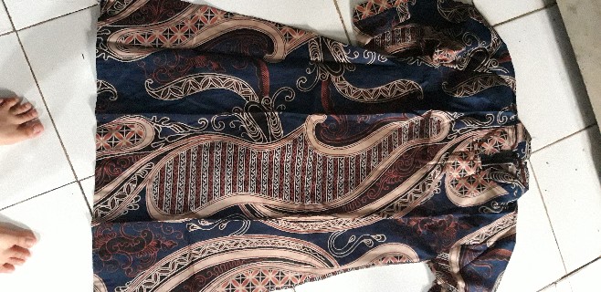 Batik Tunik Shibori Jumputan Terbaru Size S-3l / Hrb026 Yelbor Navbor / Biru Putih / Original..