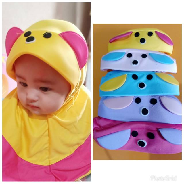 jilbab anak bayi motif panda